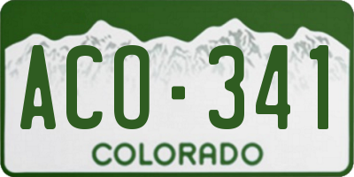 CO license plate ACO341