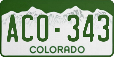 CO license plate ACO343
