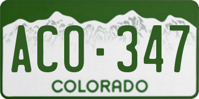 CO license plate ACO347