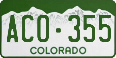 CO license plate ACO355