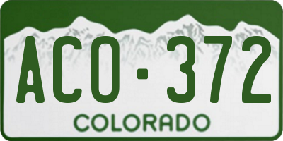 CO license plate ACO372
