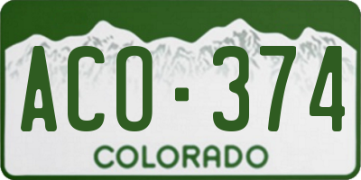 CO license plate ACO374