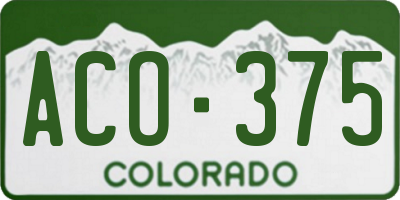 CO license plate ACO375