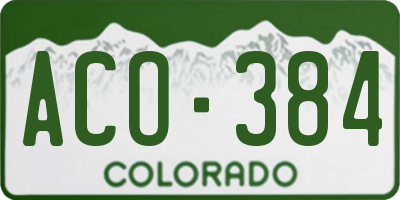 CO license plate ACO384