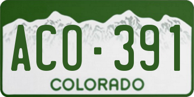 CO license plate ACO391