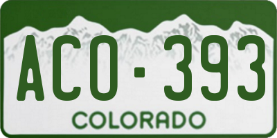 CO license plate ACO393