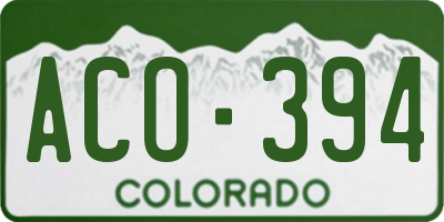 CO license plate ACO394