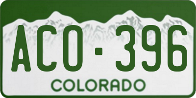 CO license plate ACO396