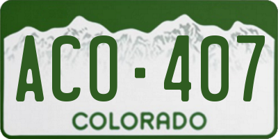 CO license plate ACO407