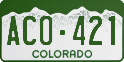 CO license plate ACO421