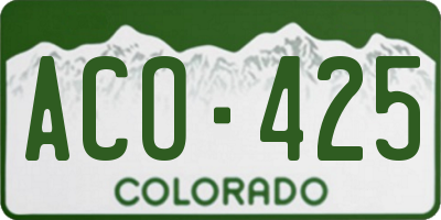 CO license plate ACO425