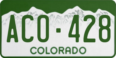 CO license plate ACO428