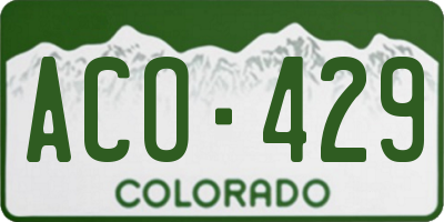 CO license plate ACO429