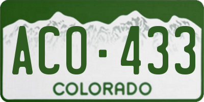 CO license plate ACO433