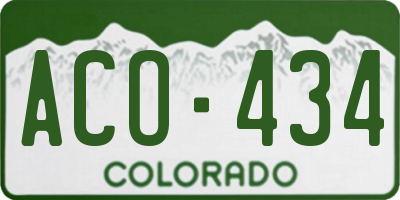 CO license plate ACO434