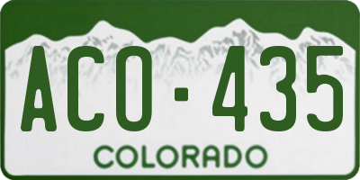 CO license plate ACO435