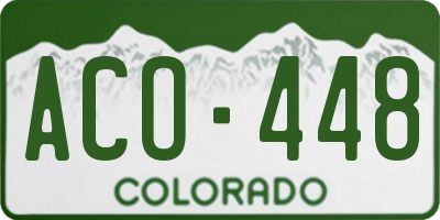CO license plate ACO448