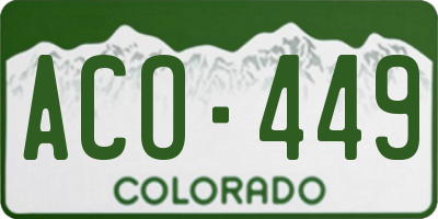 CO license plate ACO449