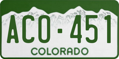 CO license plate ACO451
