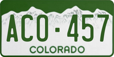 CO license plate ACO457