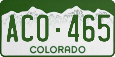 CO license plate ACO465