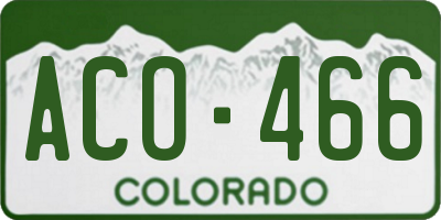 CO license plate ACO466