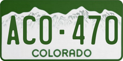CO license plate ACO470