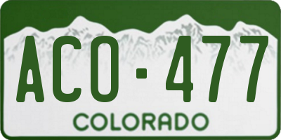 CO license plate ACO477