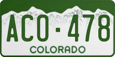 CO license plate ACO478