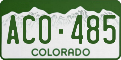 CO license plate ACO485