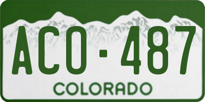 CO license plate ACO487