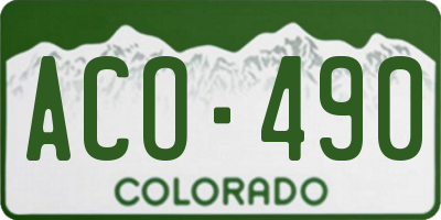 CO license plate ACO490