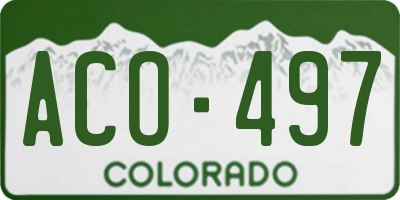 CO license plate ACO497