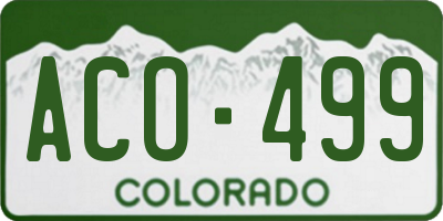 CO license plate ACO499