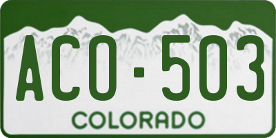 CO license plate ACO503