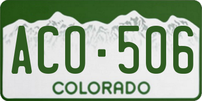 CO license plate ACO506