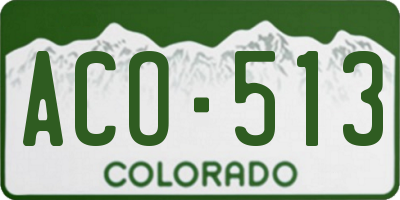 CO license plate ACO513