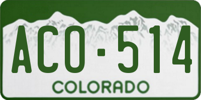 CO license plate ACO514