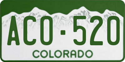 CO license plate ACO520