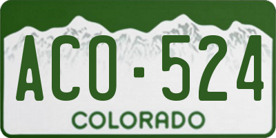 CO license plate ACO524