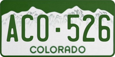 CO license plate ACO526