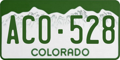 CO license plate ACO528