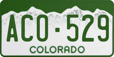 CO license plate ACO529