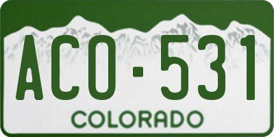 CO license plate ACO531