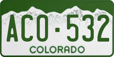 CO license plate ACO532