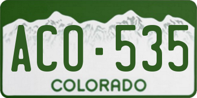 CO license plate ACO535