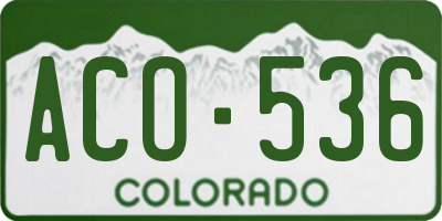 CO license plate ACO536