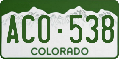 CO license plate ACO538