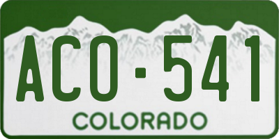 CO license plate ACO541