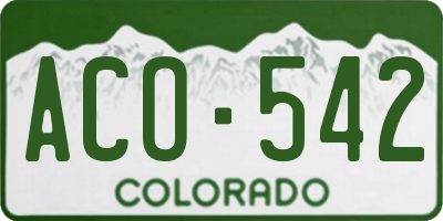 CO license plate ACO542